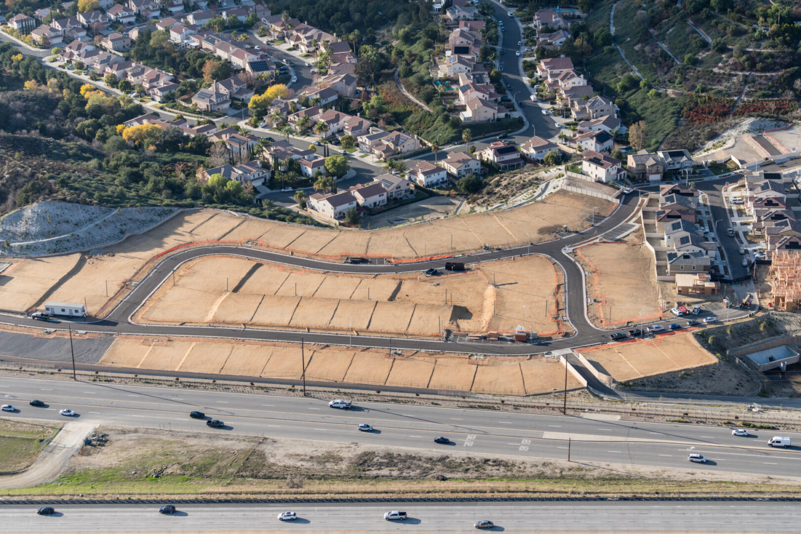 A large area of land that is being developed.