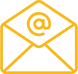 A yellow envelope with an email symbol inside of it.